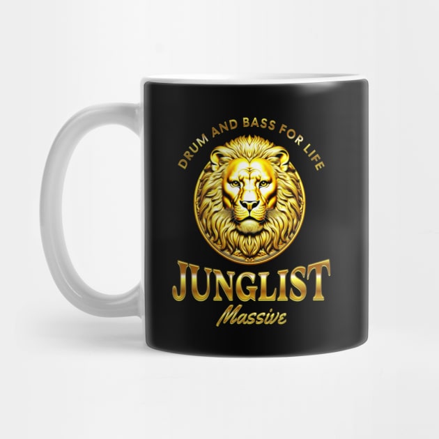 JUNGLIST  - Gold DNB Lion (Gold) by DISCOTHREADZ 